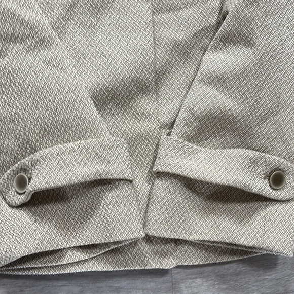 Philippe Adec Textured Blazer Jacket Size 4 Neutral Cotton Hemp Blend - Picture 6 of 10